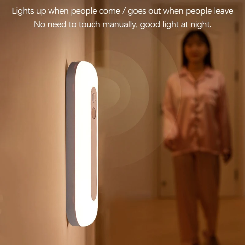 Human Body Induction LED Night Light Charging Wireless Night Lamp Magnetic Suction Adhesive Cabinet Wardrobe Long Strip Lights