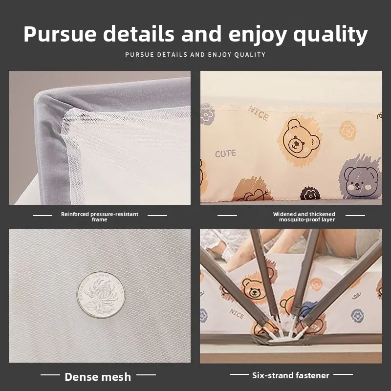 

2024, новая складная москитная сетка премиум-класса для спальни, без установки, защита от падения, детская односпальная кровать, монгольская палатка, узор, счет