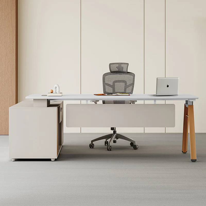 Supervisor's  is simple modern female boss's office is minimalist general manager's office desk and chair combination
