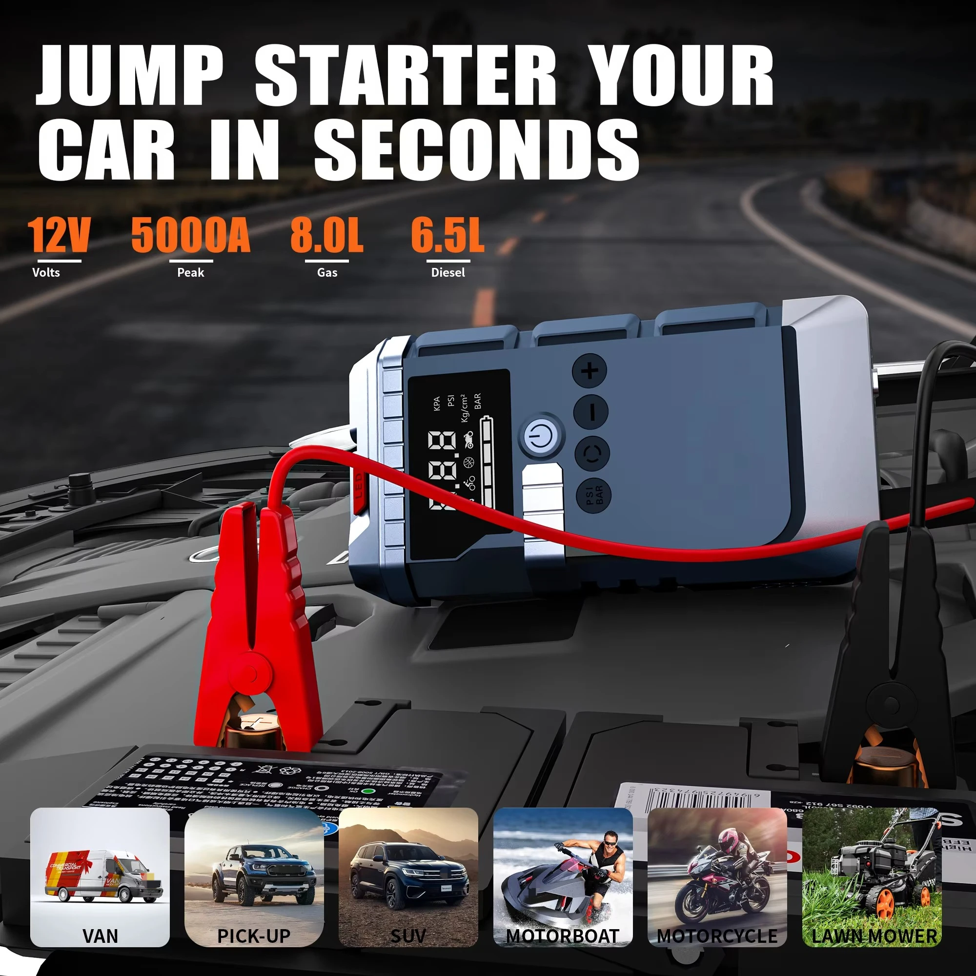 High Power 5000A Car Battery J - Jump Starter Power Bank 20000Mah recension och pris