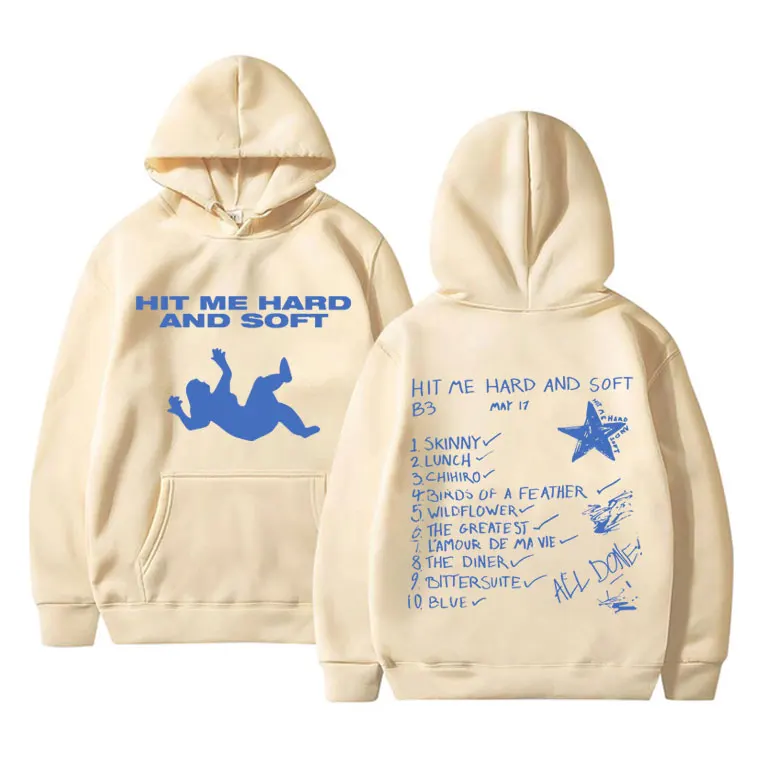 

Hit Me Hard and Soft 2024 Tour Graphic Print Hoodie Men Women Hip Hop Oversized Sweatshirt Male Fashion Casual Fleece Hoodies