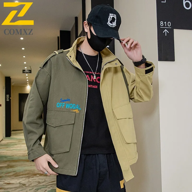 

COMXZ Embroidery Chaqueta Outdoor Windproof Fishing Travel Tooling Fashion Jacket Autumn Ropa De Hombre Man Clothes Jackets