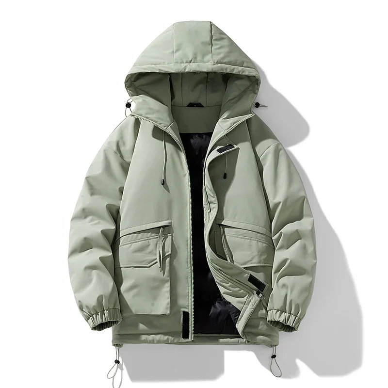 

Fashion Casual Style Roupas Masculinas Comfortable Thickened Warm Cotton Mens Hooded Jacket High Quality Hot Windproof Clothing