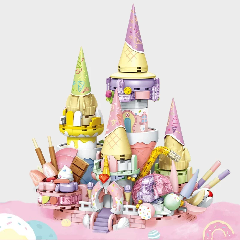

6IN1 Kawaii Candy Planet Model Building Blocks Girls Toys DIY Sweet Barrel Castle Mini Bricks Kids Birthday Gifts