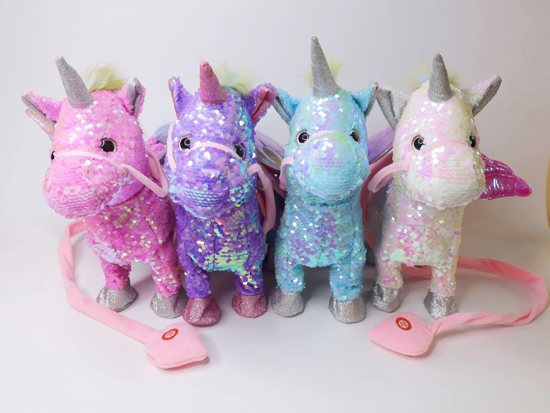 35cm Sequin Electronic Pet Walking and Singing Unicorn Toys for Toddlers  Lovely Plush Doll Kid Birthday Gift