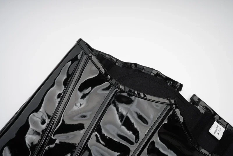 المرأة البلاستيكية مشد أعلى القوطية Underbust بوستير لامعة بولي Leather الجلود مشد للخصر المشدية Steampunk مشد الدانتيل يصل سستة