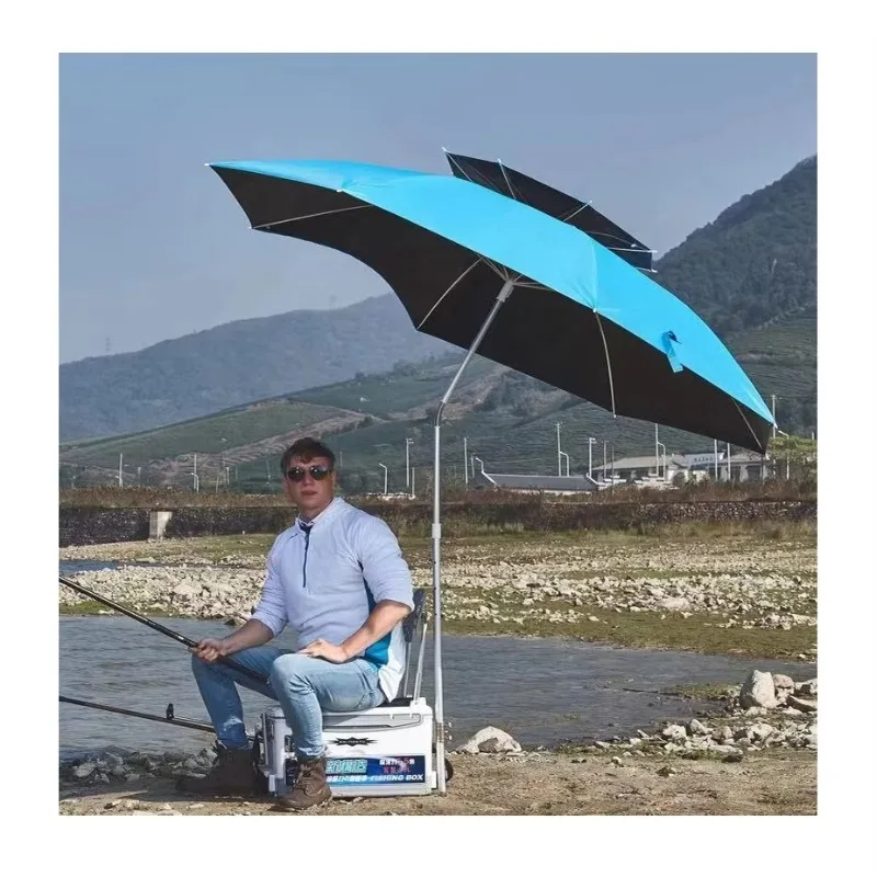

Portable Outdoor Camping Fishing Umbrella Parasol, Adjustable Fishing Umbrella with Sand Anchor