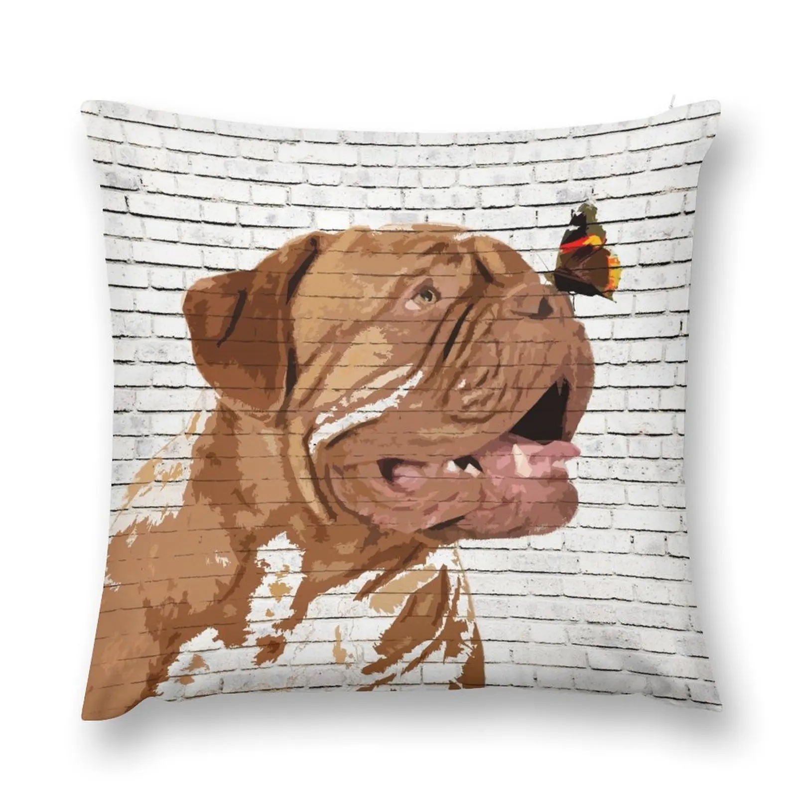 

Dogue De Bordeaux Butterfly Throw Pillow Cushion Cover For Sofa New year pillow