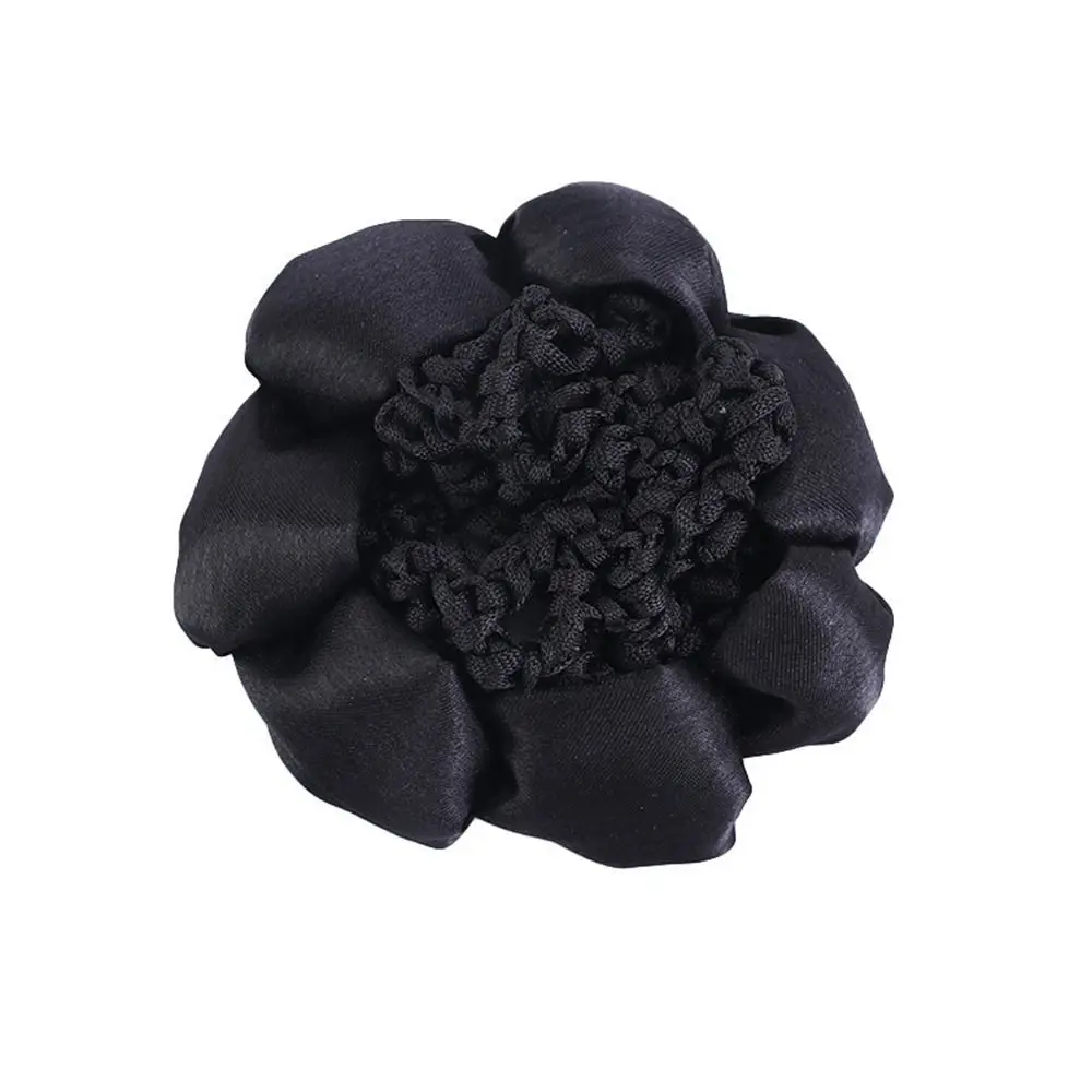 Women Elegant Flower Hair Net For Girls Hotel Bun Snood Nurse Hair Cover Net Ponytail Holder Dance ElasticTie Hair Accessories