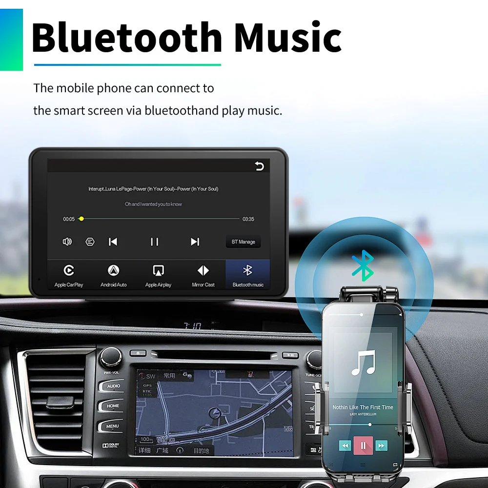 JIUYIN 7 Inch Universal CarPlay Android Auto Car Radio Multimedia Video Player IPS Touch Screen With AUX USB Rearview Camera