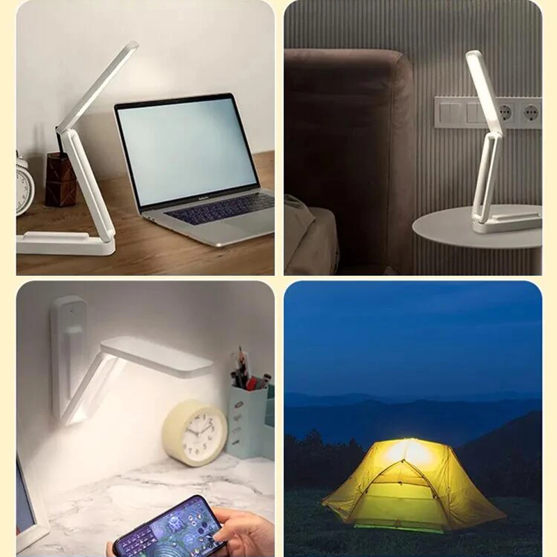 LED Reading Desk Lamp Foldable Touch with Remote Control Dimmable Wall Lamp USB Charging Office Study Bedside Night Light