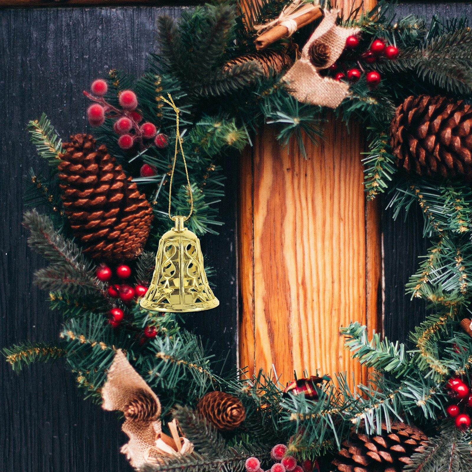 

12pcs Christmas Tree Decoration Plastic Bell Hanging Ornaments Xmas Party Wedding Home Decor Holiday Festive Supplies