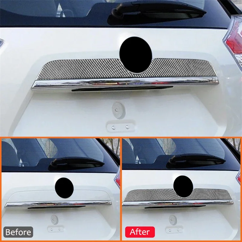 لنيسان X-TRAIL 2014-2018 ألياف الكربون SUV الخلفي الجذع شعار شارة عودة شعار الإطار لاصقة تزيين الملحقات الداخلية