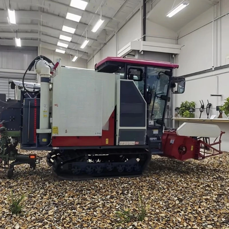 High Quality WORLD Brand Automatic Mini Combine Harvester Gearbox Engine 100-150 Corn Wheat Rice Grain Harvesting High