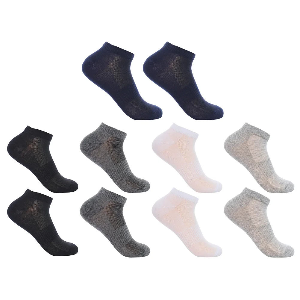 

5Pairs Men Cotton Ankle Socks Breathable Mesh Running Socks for Sports Hiking Casual Wear Comfortable Elastic Support