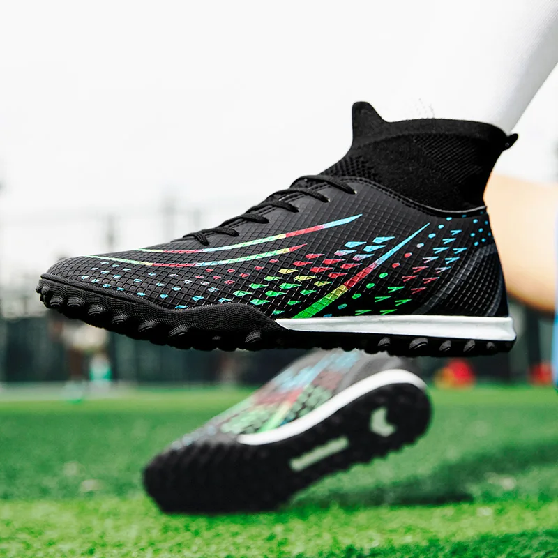 Football Shoes Men Breathable Indoor Training Shoes Futsal Long Spikes Ultralight Non-Slip Outdoor Sport Cleats Grass Wholesale