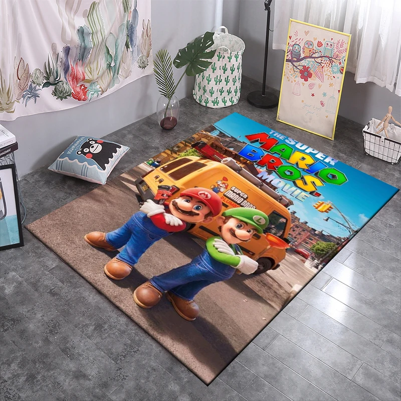 Anime Super Mario Large Area Rug 3D Carpet for Living Room Kitchen Bedroom Sofa Home Decor Doormat Kids Floor Anti-slip Mat Gift