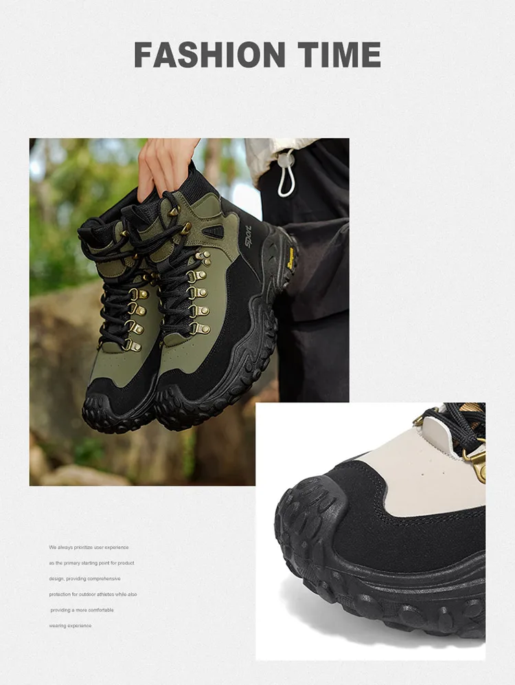Herren-Outdoor-High-Top-Stiefel mit Dicken Sohlen, Hervorragender Griffigkeit, Besonders Geeignet für Bergsteigen und Wandern | Freizeitstiefel | Bergsteigerausrüstung und Campingausrüstung – Detail 3
