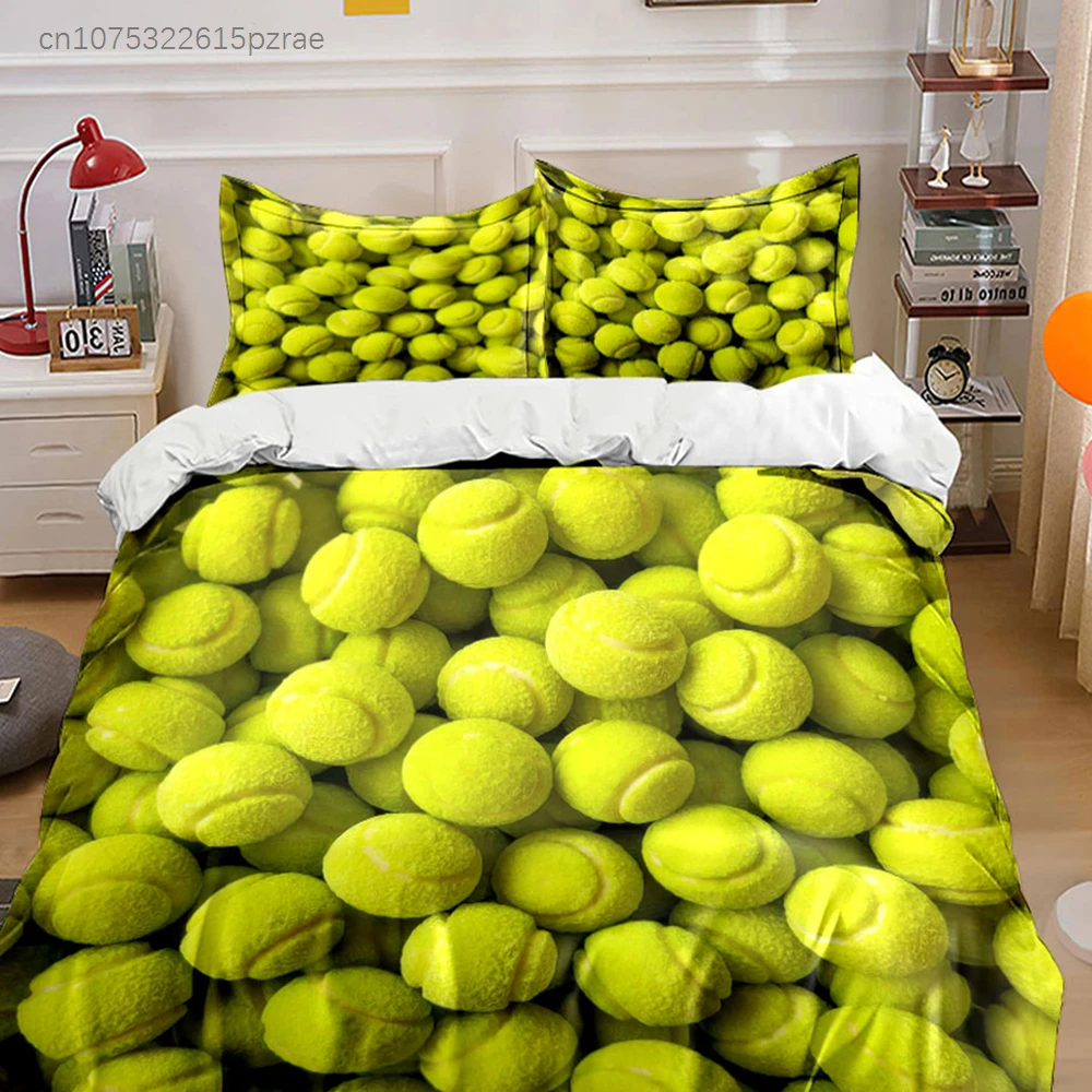 Tennis Ball Trio Set, Multiple Sizes kid's And adults' Bedroom Exquisite 3PC Bedding set, Gift
