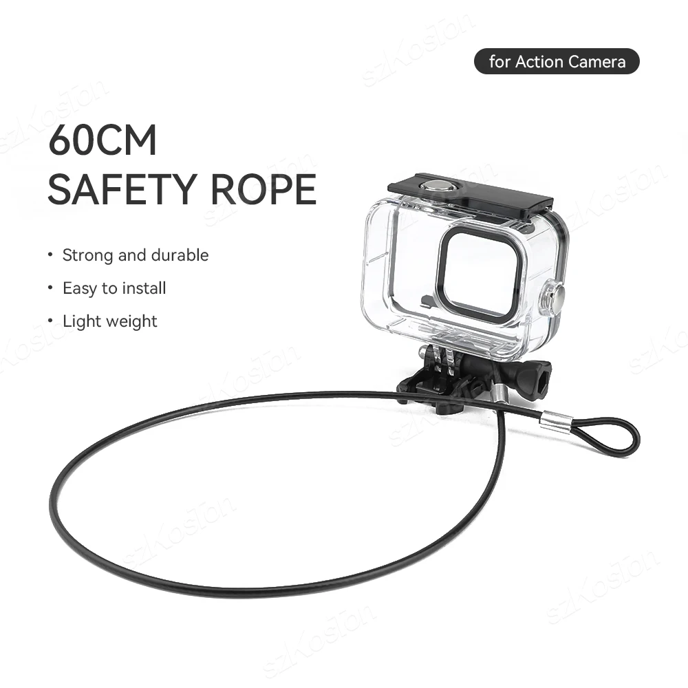 Safety Steel Wire Safety Strap Stainless Steel Tether Lanyard Wrist Hand For GoPro 12 11 10 9 8 Insta 360 X3 X4 DJI Action 4