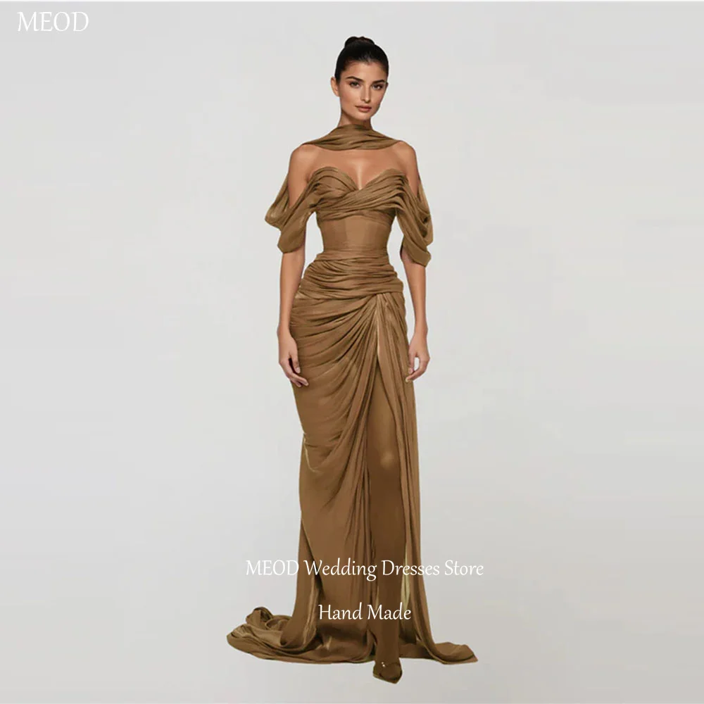 MEOD Formal Evening Dresses Sweetheart Backless High Slit Mermaid Prom Gown Off The Shoulder Long Train Elegant Dress Customized