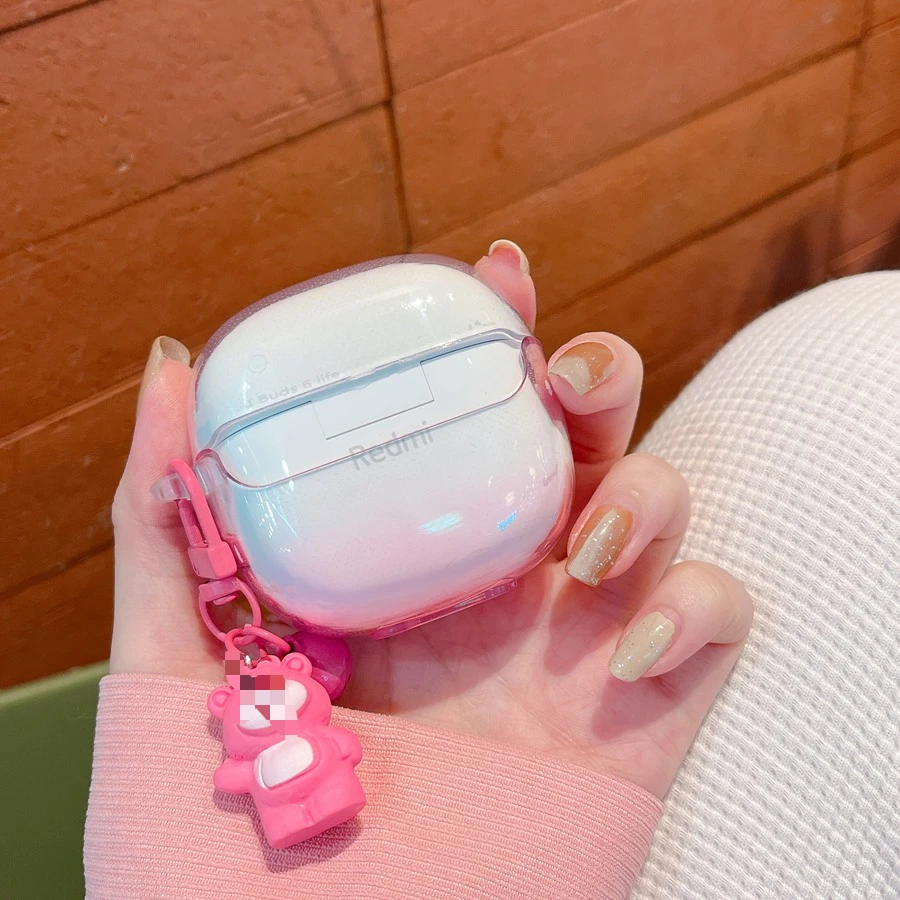 Per Redmi Buds 6 Lite Cover Fashion Flower / Cartoon Portachiavi Custodia in silicone trasparente per auricolari Cute redmi buds 6lite cover