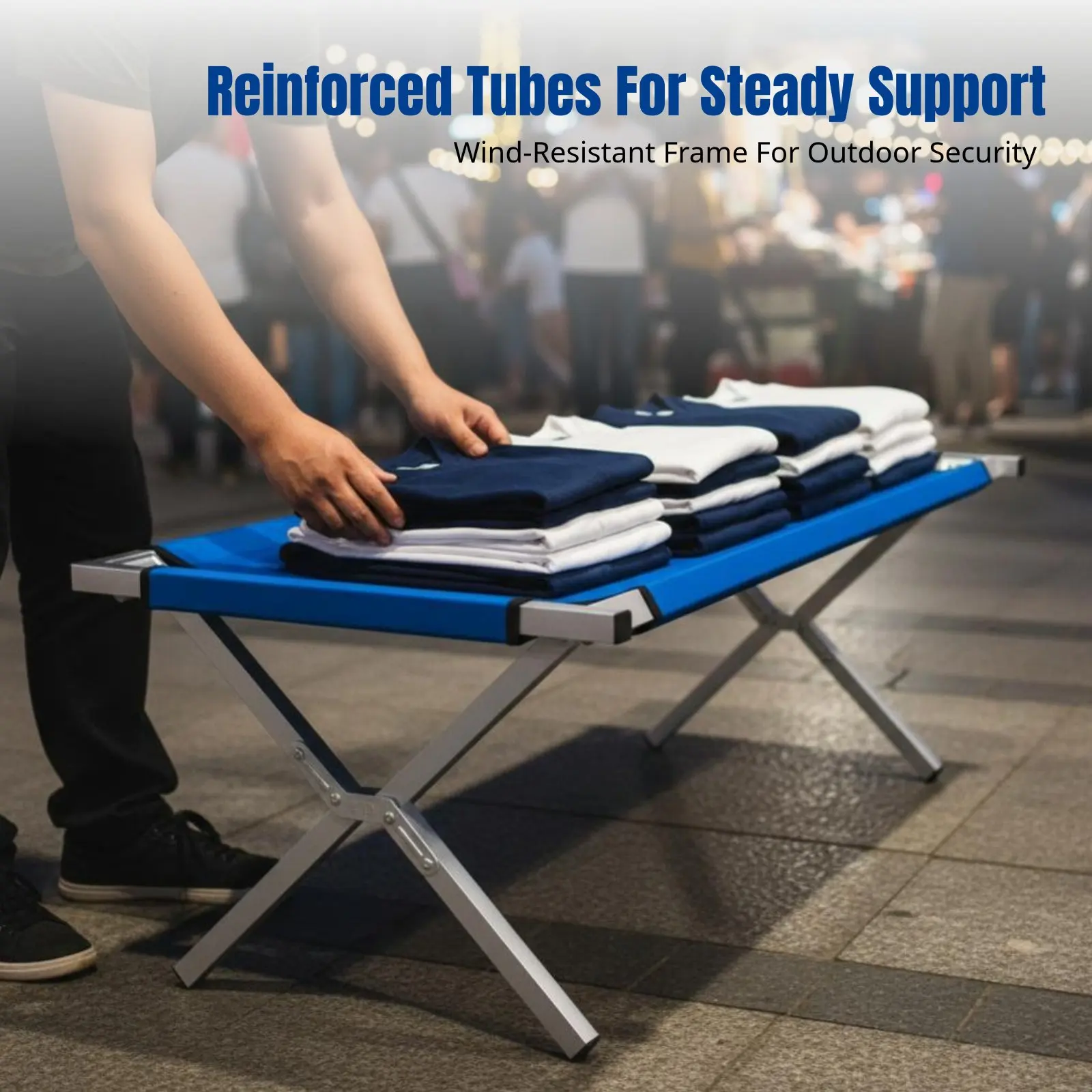 

Outdoor Folding Display Rack, Portable Table, Night Market Stall, Multi-Functional Clothes Hanging Stand