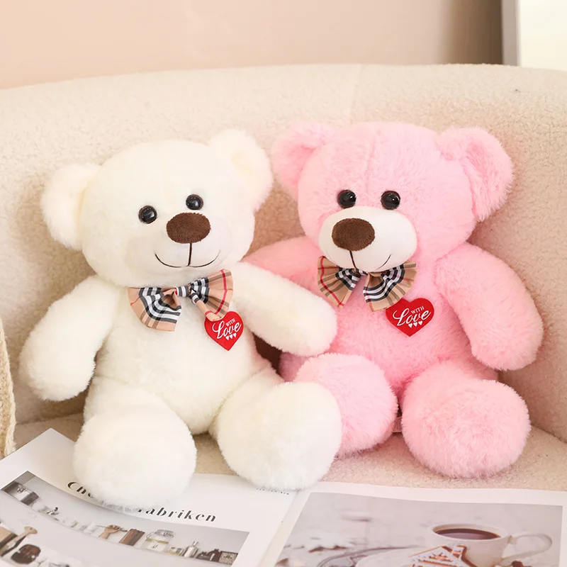 

Cartoon Bow-tie Bears Plush Toy Kawaii Stuffed Animal Cute Teddy Bear Doll Cute Baby Accompany Pillow for Girls Valentine's Gift