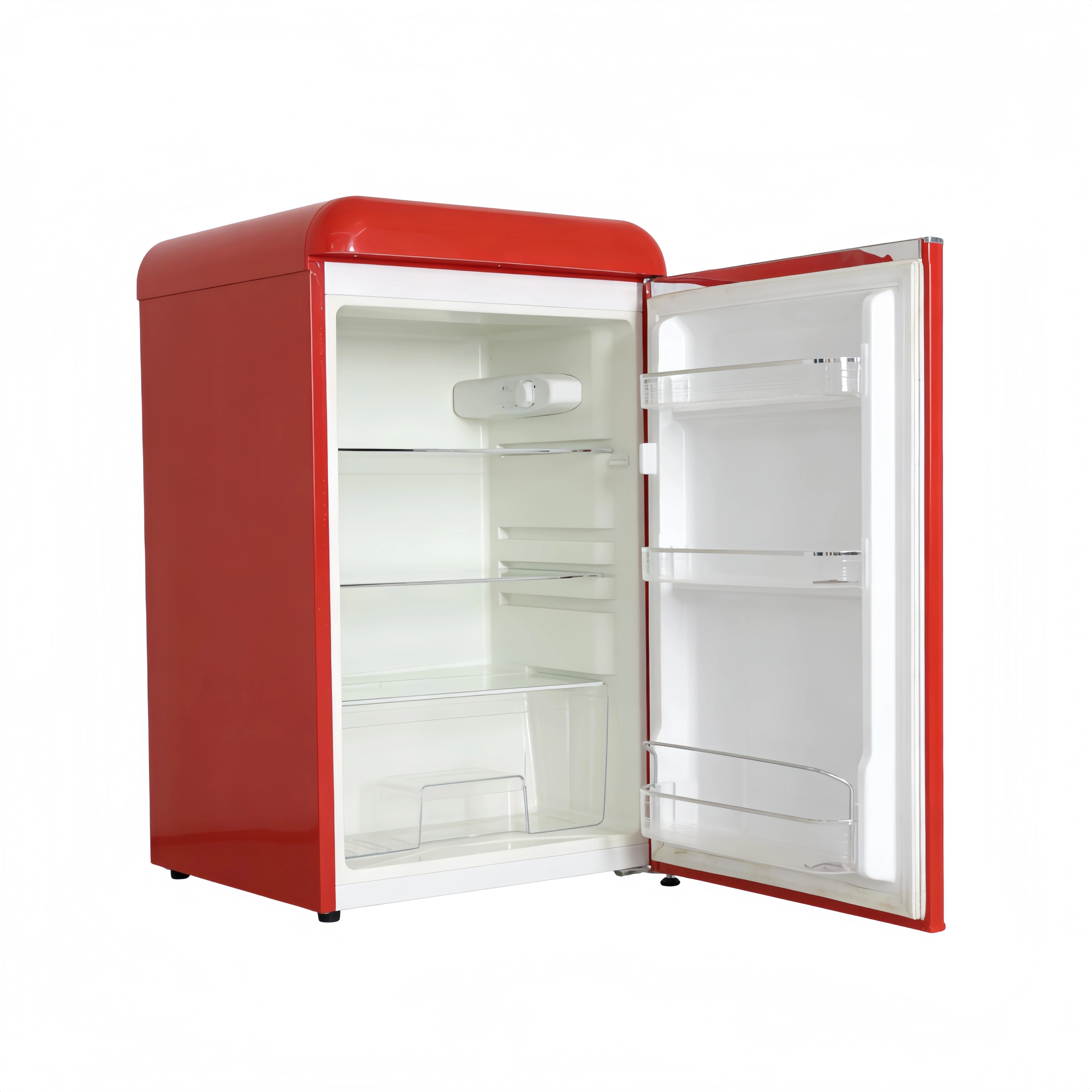 Mini Retro Stainless Steel Electric Single Door Fridge for Car & Hotel Use