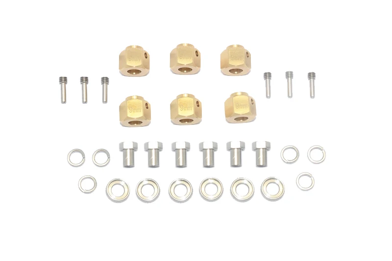 GPM Brass Wheel Hex Adapters 9MM For TRAXXAS TRX-6 Mercedes-Benz