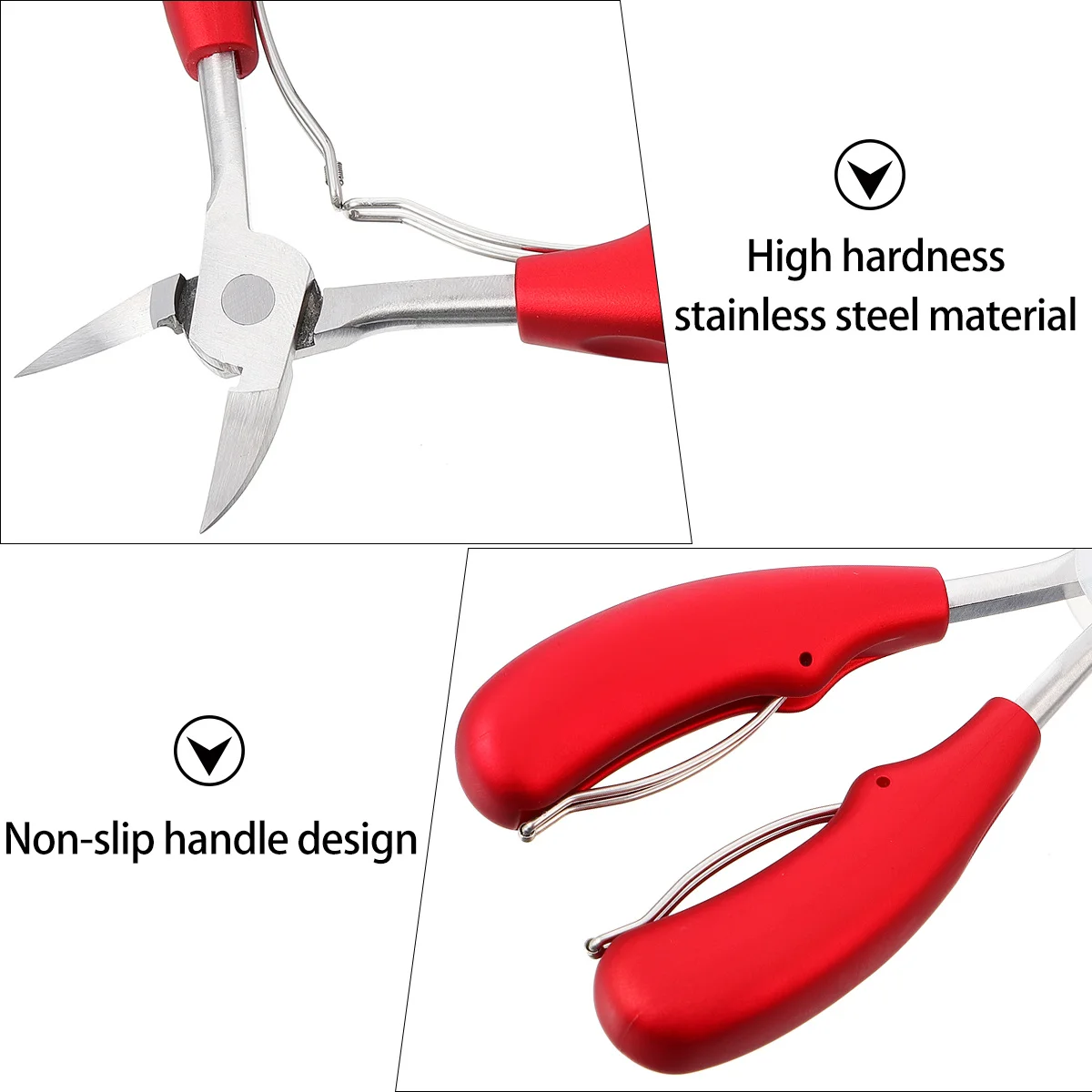 

Stainless Steel Nail Nippers High Hardness Rustproof Manicure Pedicure Tool Ergonomic Handle Precision Cuticle Cutter For Home
