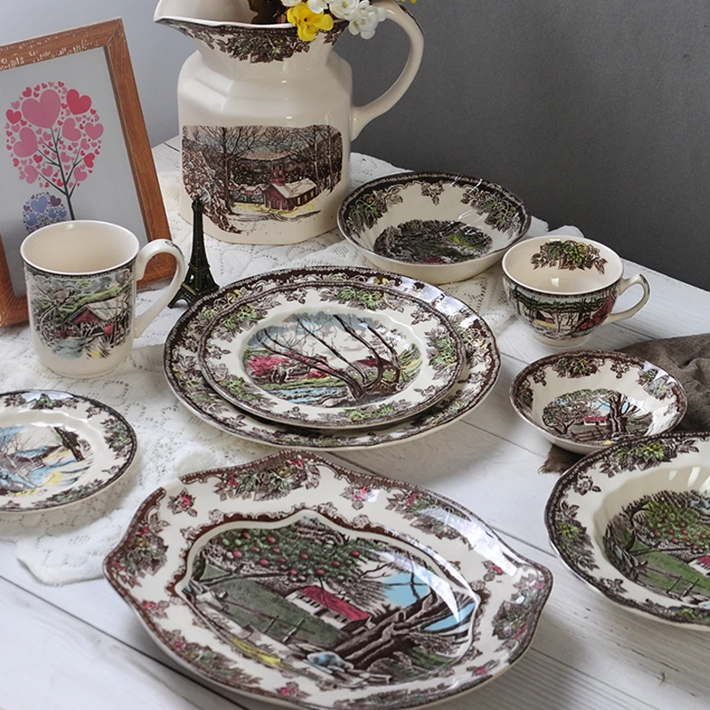 Nordic Tableware, European Style Creative Steak Plates, Western Food Plates, Vegetable Plates, Bowls, Household Mugs, Coffee