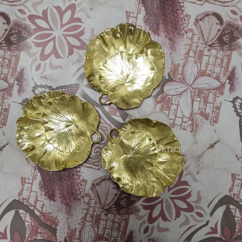 Brass Lotus Leaf Tray Home Restaurant Office Coffee Table Nuts Candy Small Tray