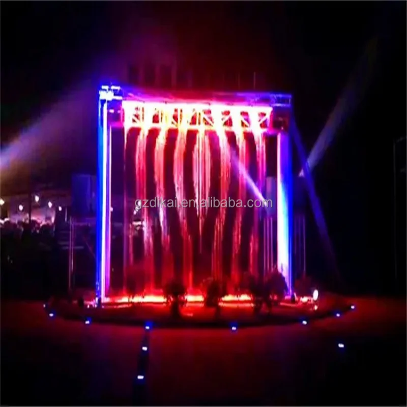 custom.Magic Music Fountain Feature Outdoor/Indoor Decorative Artificial Waterfalls Digital Curtain Advertising