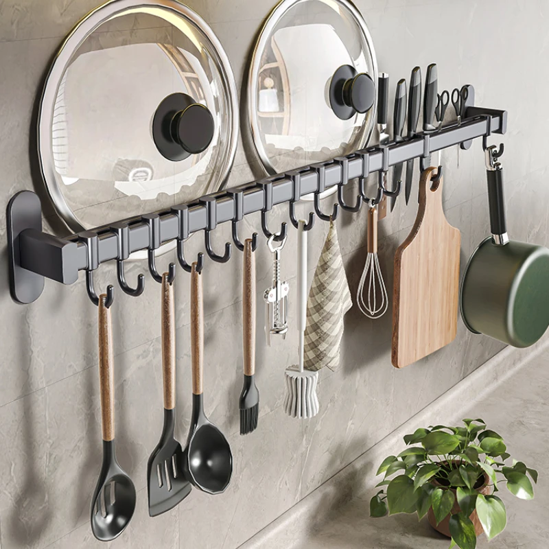 

Stainless steel kitchen hook frame, hook row, spoon shovel hanging frame, storage rack, kitchen utensils storage wall hanging