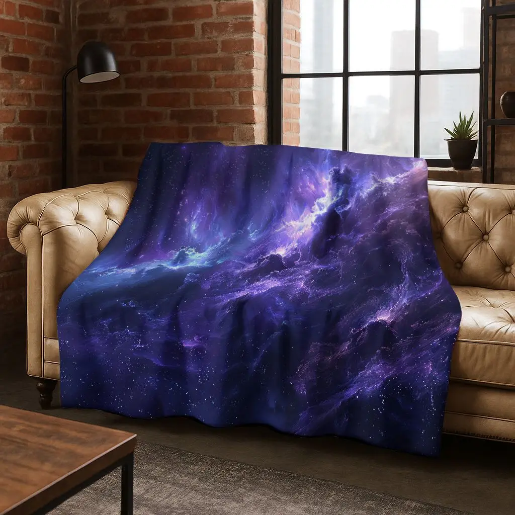 

Dreamy Galaxy Universe Space Stars Black Hole Earth Flannel Blanket,Cozy Soft Throw Blanket for Home Bedroom Bed Sofa Cover Gift