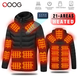 21 Areas Heated Jacket Winter Warm Vest USB Men's Heating Jacket Heated Vests Coat Ski Motorcycle Jacket Camping Winter Male