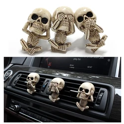 3pc Ghost Head Car Vent Clip Halloween Pendant Ornaments Decor Car Air Vent Clip cool Skull Air Outlet Freshener Perfume Clip