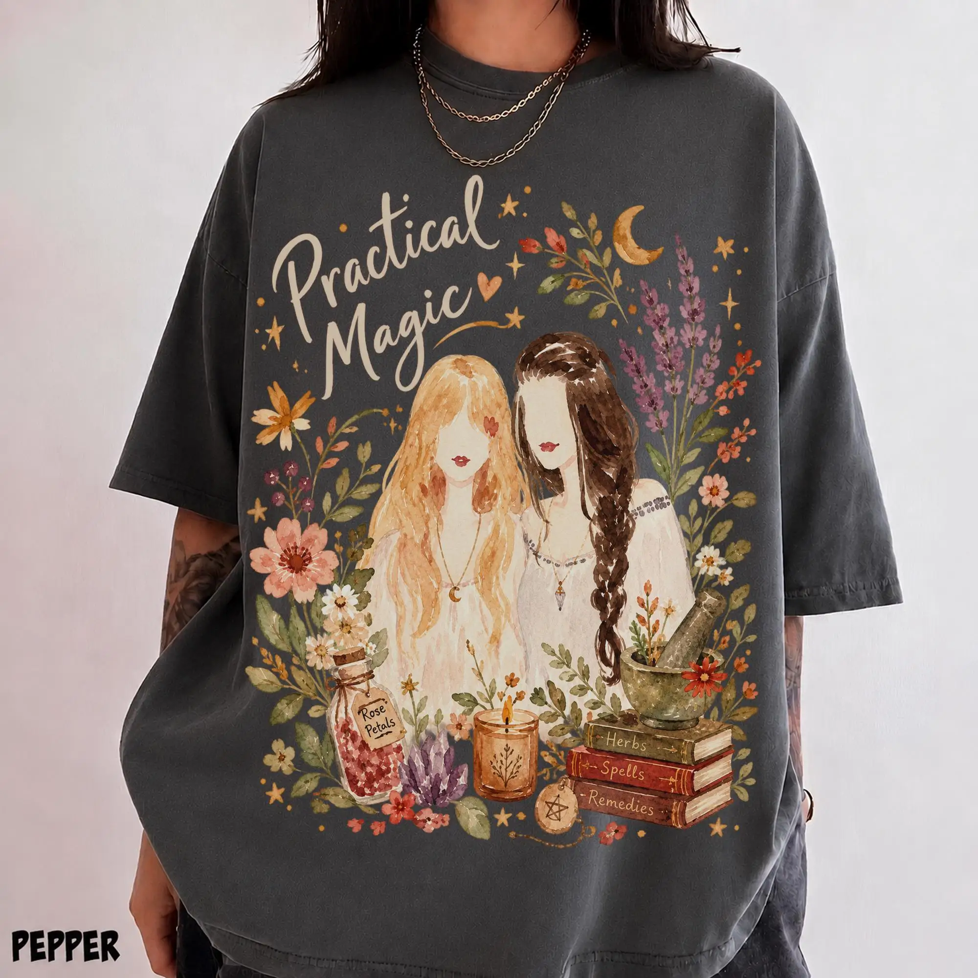 Practical Magic Watercolor Shirt, Owens Sisters Tee, Sally Gillian Tshirt, Halloween Top