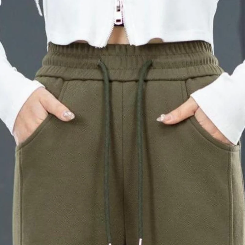 Pantalones de pierna recta de cintura alta para mujer, pantalones delgados, sueltos e informales, drapeados, versátiles, grandes, primavera y otoño, novedad de 2023