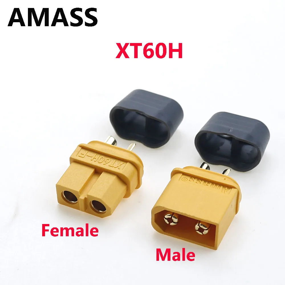 Amass XT60H with Sheath Housing Female/male XT60 XT60H-M XT60H-F connector plug for RC Lipo Battery cars fpv drones Airplane car