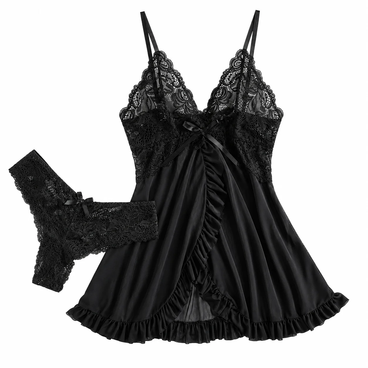 New Summer Erotic Pajamas Home Wear Dress Sexy Lingerie Floral Lace Romantic Nightgown Sheer Seductive Panties Porn Nightdress