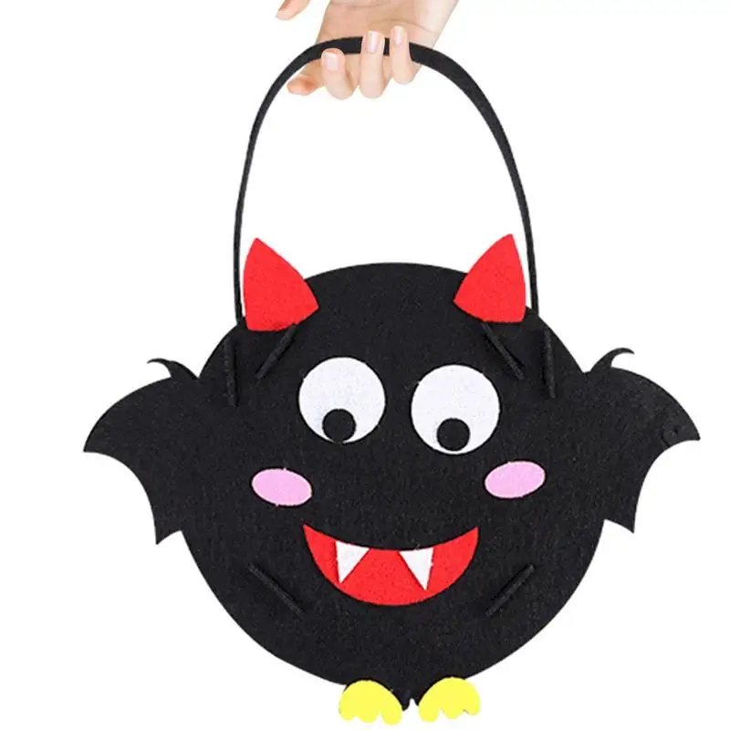 Halloween Baskets With Handle Eerie Cartoon Candy Basket For DIY Halloween Supplies Game Props For Kindergarten Play Parent-Kid