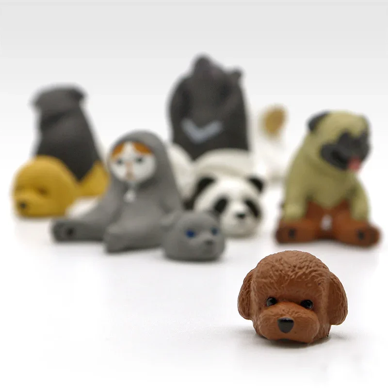 Stasto Originele Gashapon Capsule Speelgoed Kawaii Miniatuur Camouflage Dier Kat Hond Figuur Schattige Gacha Beeldje Anime Decor