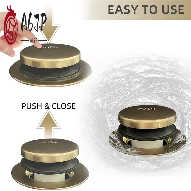 

A67P-1Set Bathtub Drain Gold Tip Toe Bath Tub Drain Kit With Two-Hole Overflow Faceplate Bath Tub Drain Set Brushed Gold