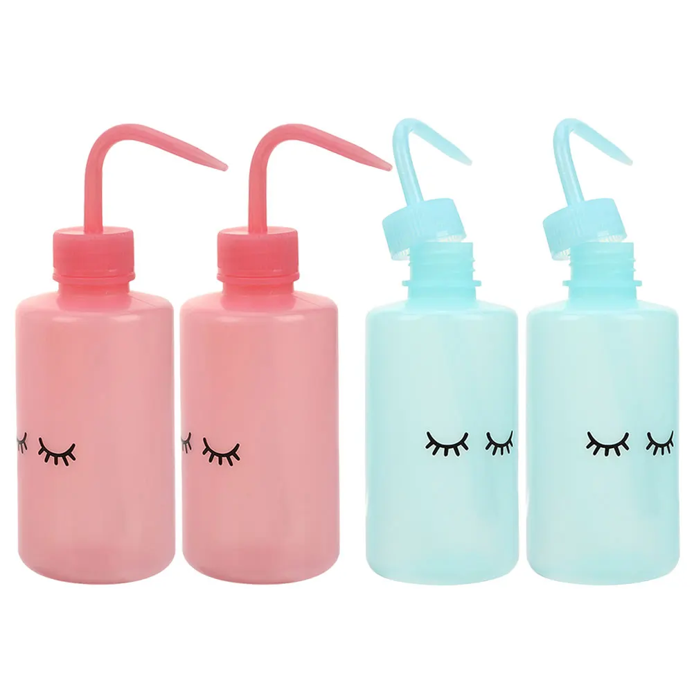 

4 pcs Elbow Bottles Squeeze Plastic Watering Succulent Lash Eyelash Plant Transparent Graduation Markings Lightweight