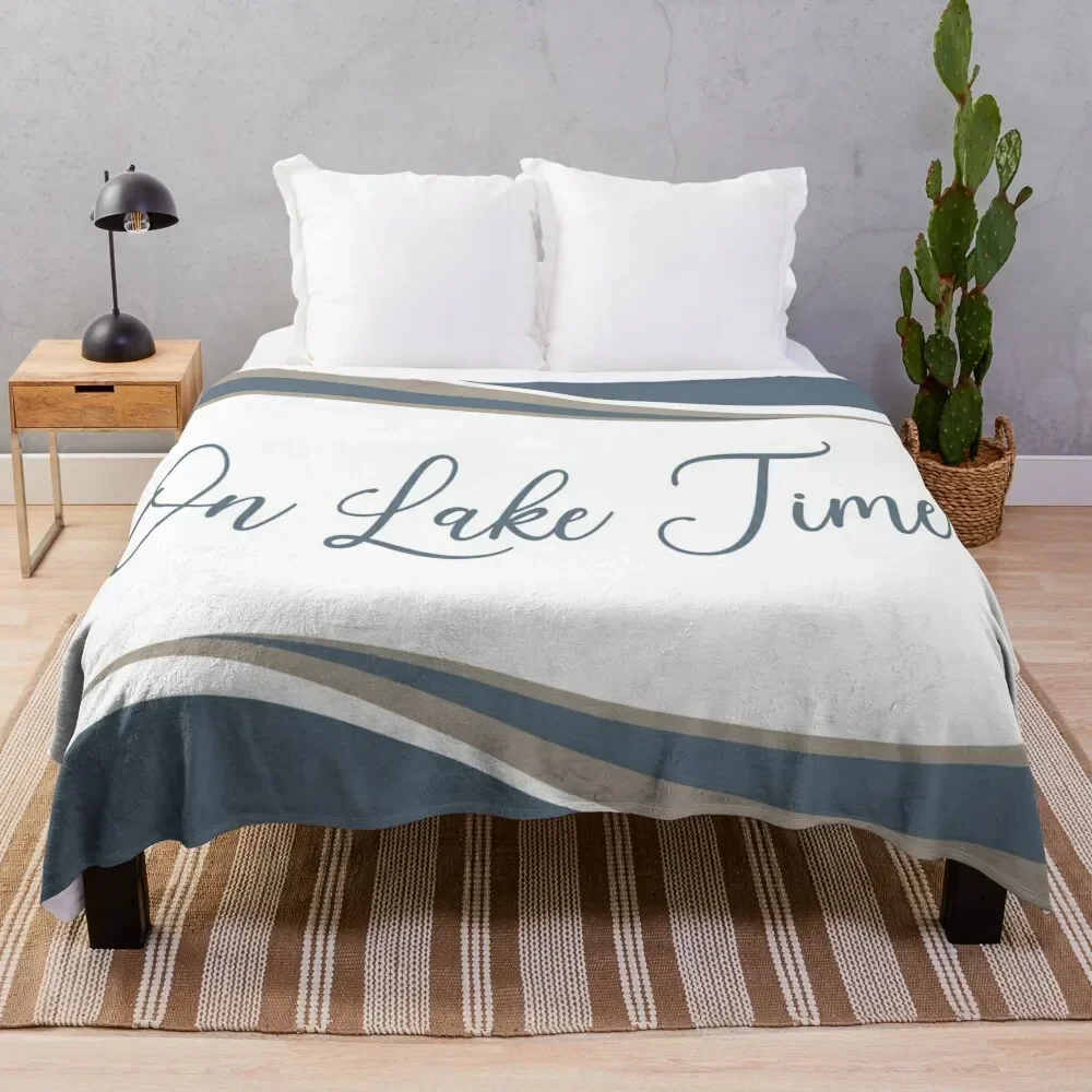 Lake House, On Lake Time, Lake, best lake house, best Throw Blanket Thermal Plaid Polar Blankets