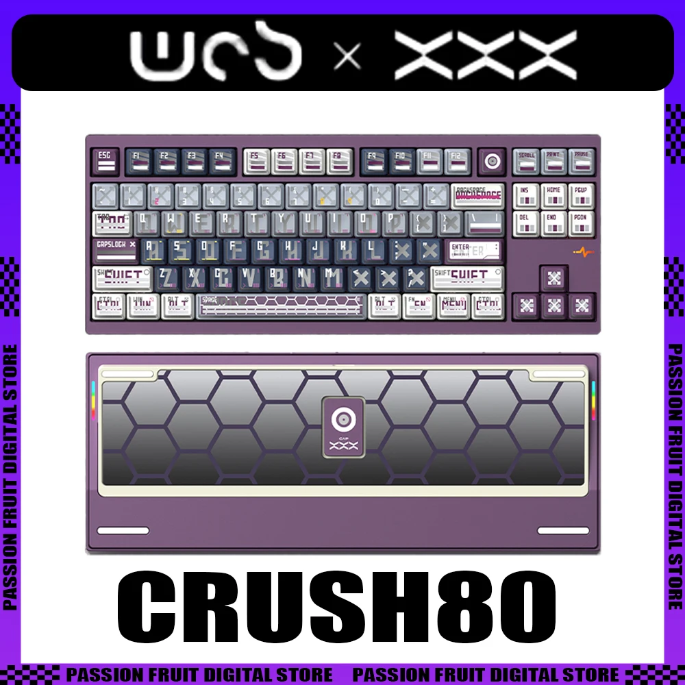 

Механическая клавиатура Wob Capxxx дробилка 80 C80 из алюминиевого сплава, Bluetooth, Trimode, игровая клавиатура, ПК