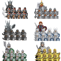 9PCS DIY Medieval Elf Soldiers Guard Mini Building Blocks Doll Assembly Building Blocks MOCC Creative Children's Toys