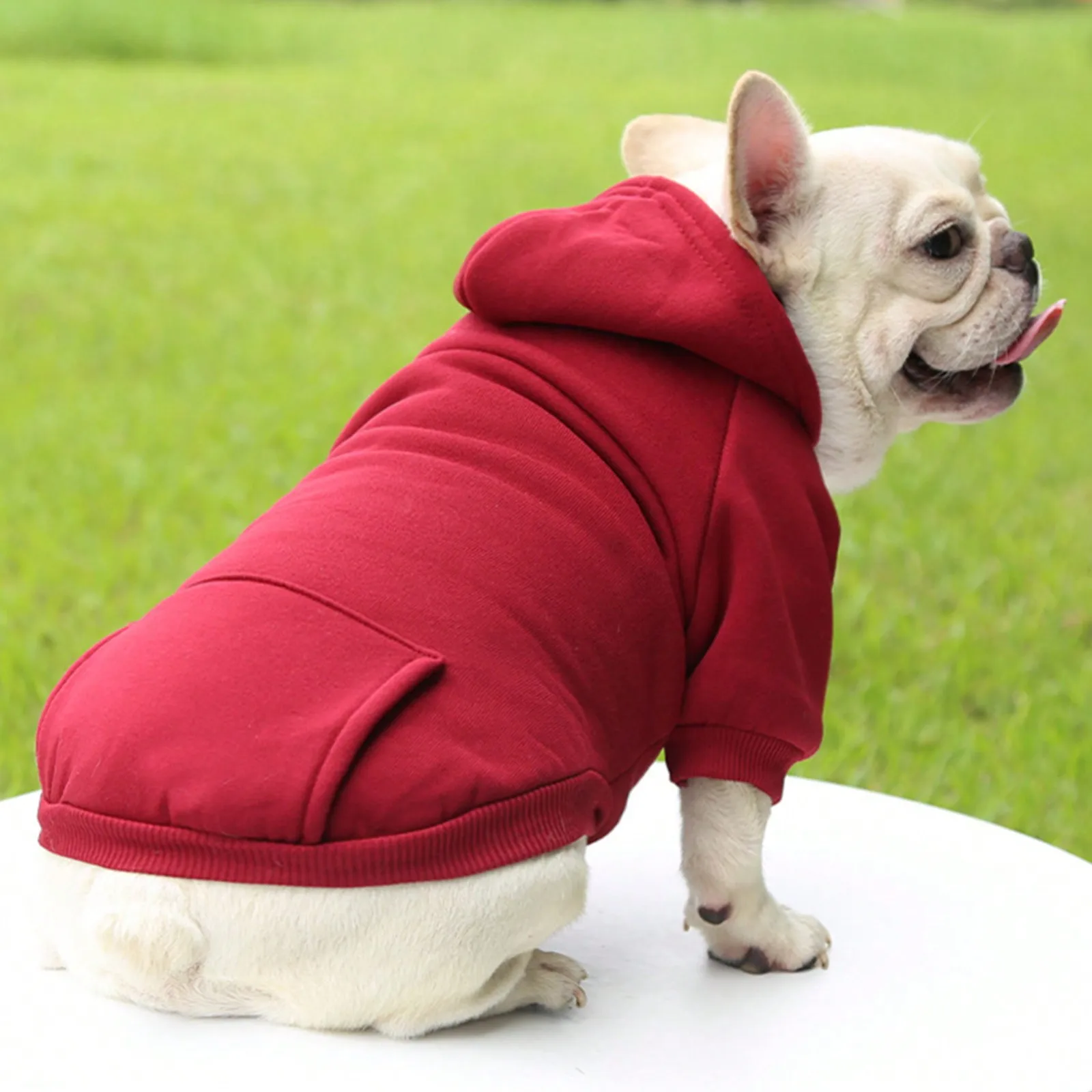 1-teilige Winter-Hoodie-Sweatshirts mit Taschen, warme Kleidung für kleine Hunde
